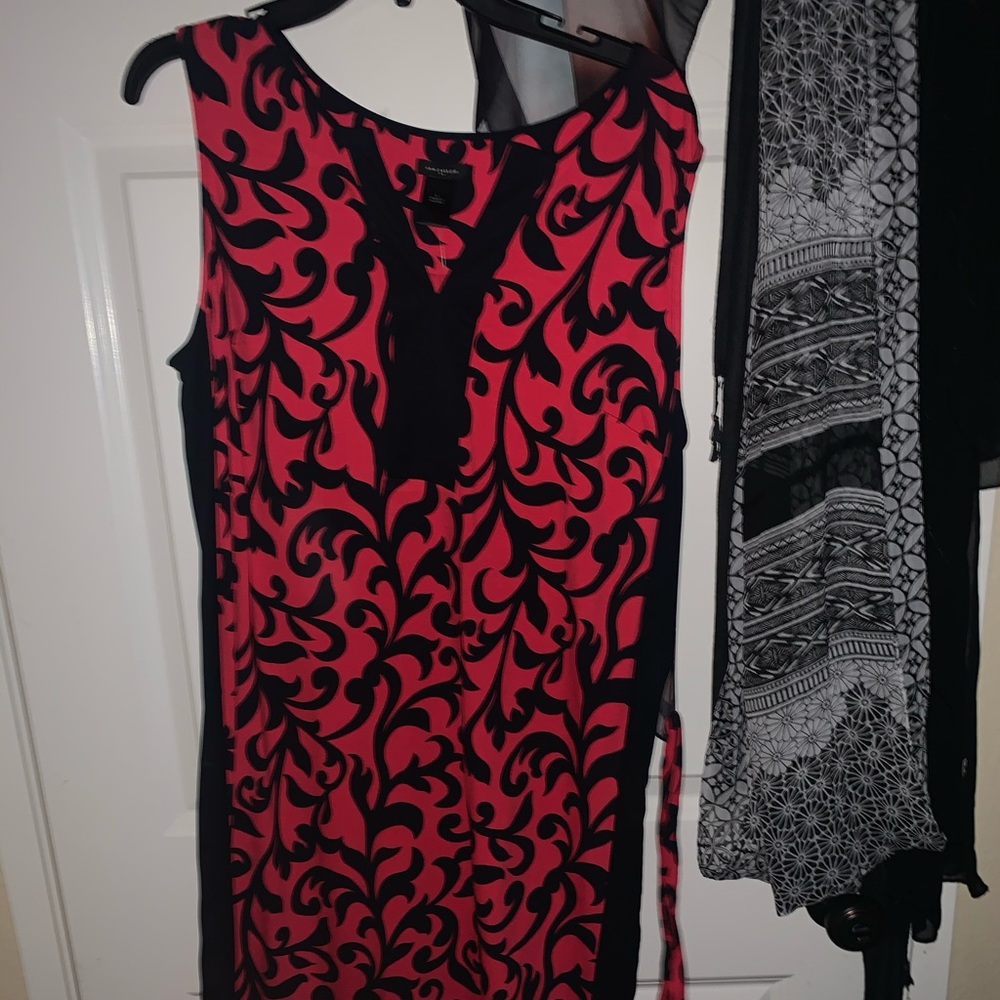 Patterned red dress